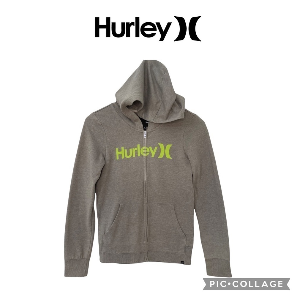 Hurley boys gray full zip hoodie sweater